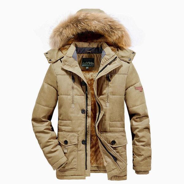

mens winter jackets mid-length plus size winter plus velvet thick cotton coat warm coat fashion casual hooded winter coat m-5xl, Black;brown
