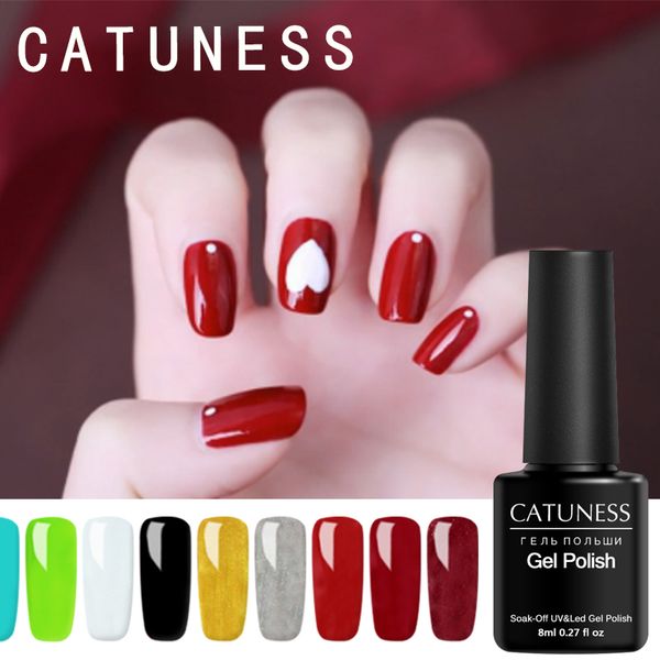 

catuness uv led pure color nail gel polish set all for manicure 176 colors soak off nail art hybrid varnish semi permanent, Red;pink