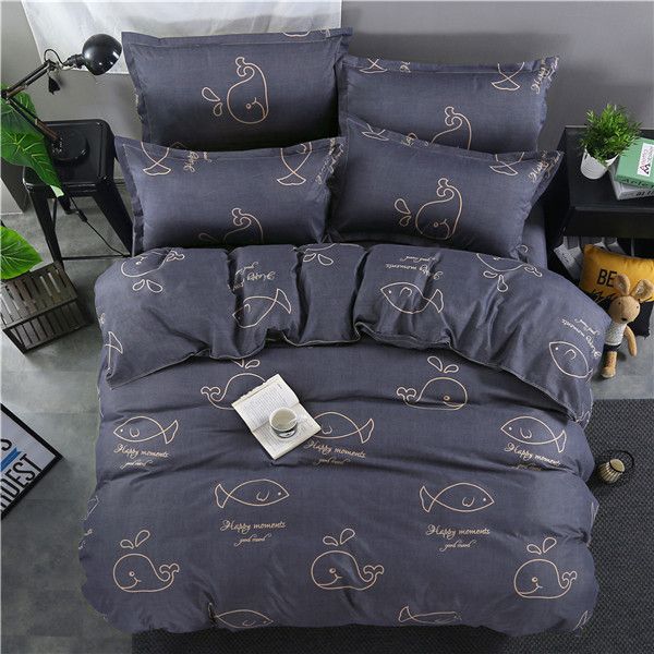

home textile bedding sets simple style geometric pattern cute girls bedclothes duvet cover pillowcase bed sheets