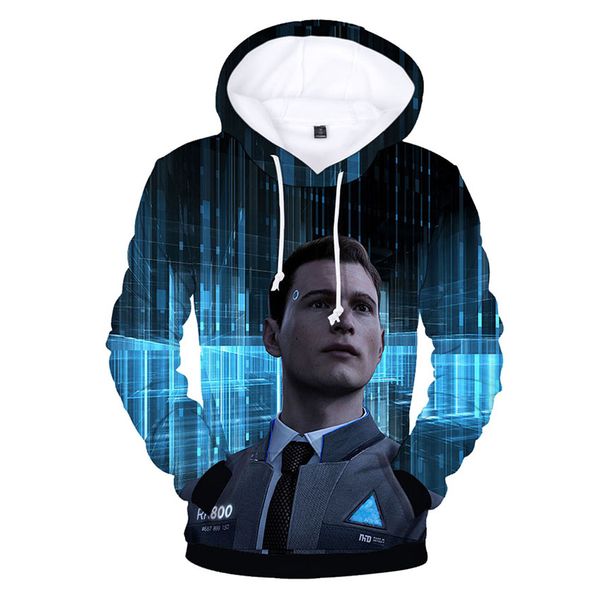 

hoodie detroit become human 3d printing men sweatshirt streetwear women hip hop oversize 2xs - 4xl casual spring autumn, Black