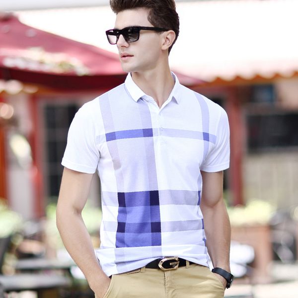 

macrosea men shirt summer men smart casual short sleeve big plaid shirt cotton work clothes breathable 9100, White;black