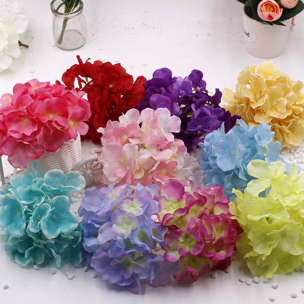 

10pcs/ lot silk hydrangea flower bouquet for wedding home party living room decoration handmade diy supplies