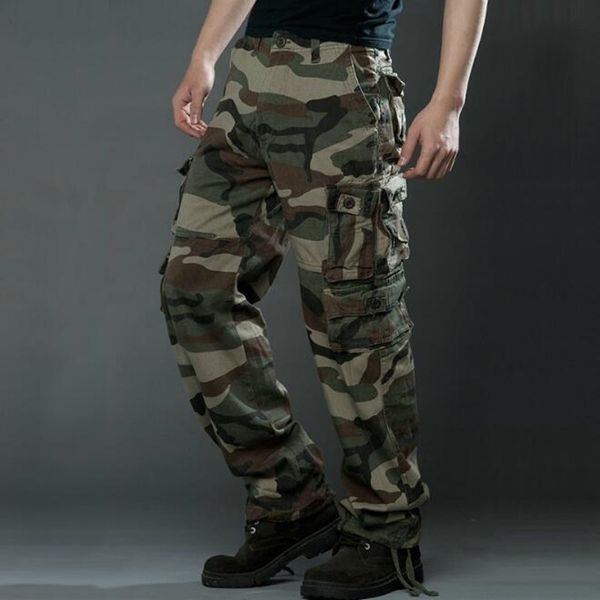 

men's pants camouflage men casual camo cargo trousers hip hop homme tactical, Black