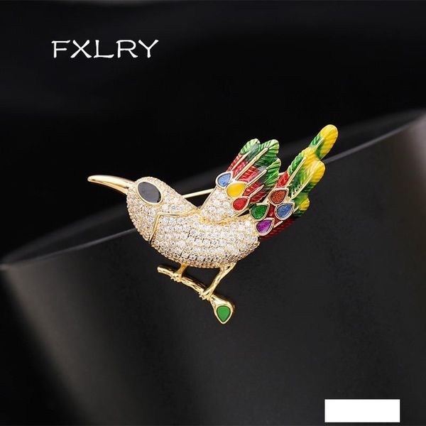 

оптовая цветные циркон птиц броши для женщин цветок и сороки pins сияющий животных дизайн ювелирных изделий эмаль pin высокого качества пода, Gray