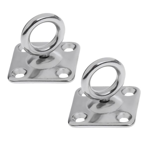 

2 x304 stainless steel oblong pad eye plate,marine hardware staple hook loop 5mm