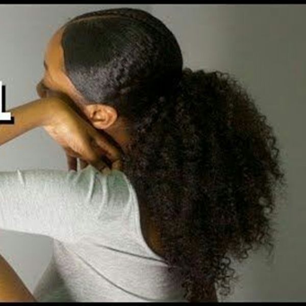 

afro puff ponytail buns clip in ponytails brazilian hair extension kinky curly ponytail 1 piece 120g, Black