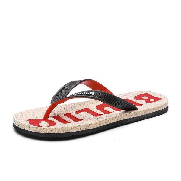 

amazon foreign trade summer beach men's sandals anti-slip students flip-flops youth trend sandals manufacturers direct selling, Black
