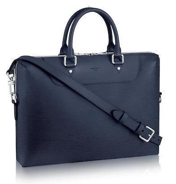 

m51177 classic men blue real caviar lambskin le boy chain flap bag handbags shoulder messenger bags totes