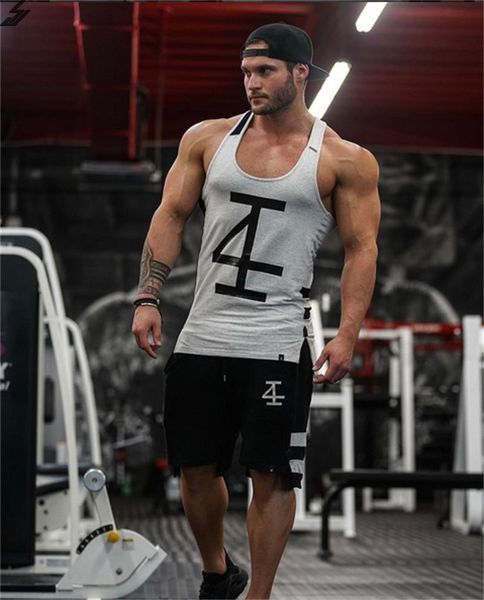

brand cotton clothing bodybuilding joining together before and after the asymmetric fitness men gyms tank funny, White;black