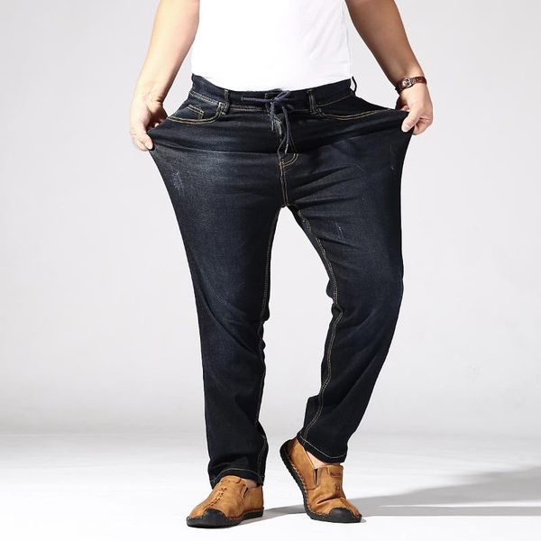 

large size jeans men's loose straight trousers, Blue