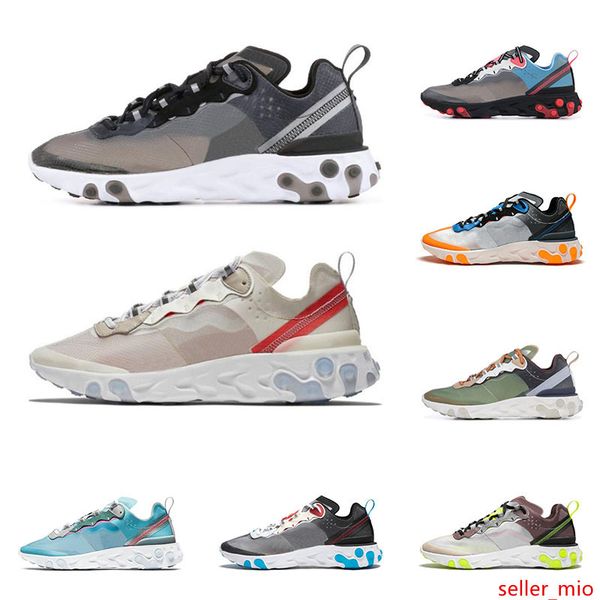 

new react element 87 55 running shoes for men women sail royal tint fashion mens trainers lightweight sports sneakers