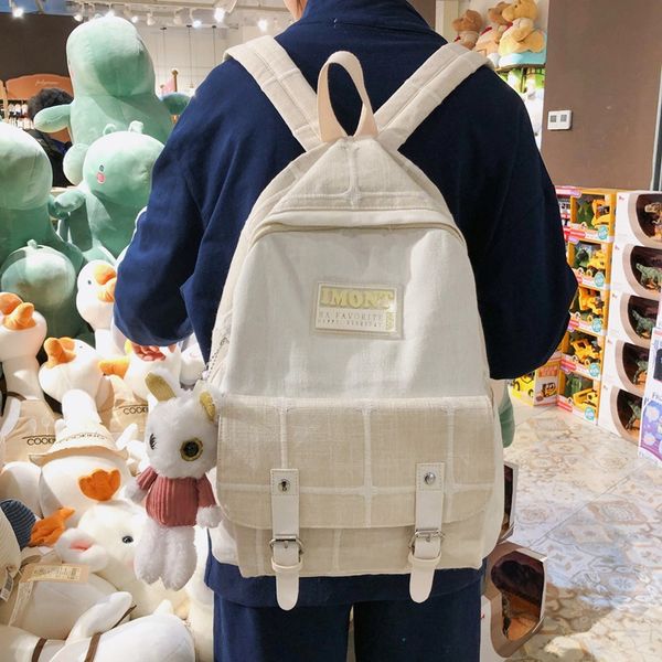 

2020 summer new fashion women's backpack canvas bag zipper backpack student bag travel female