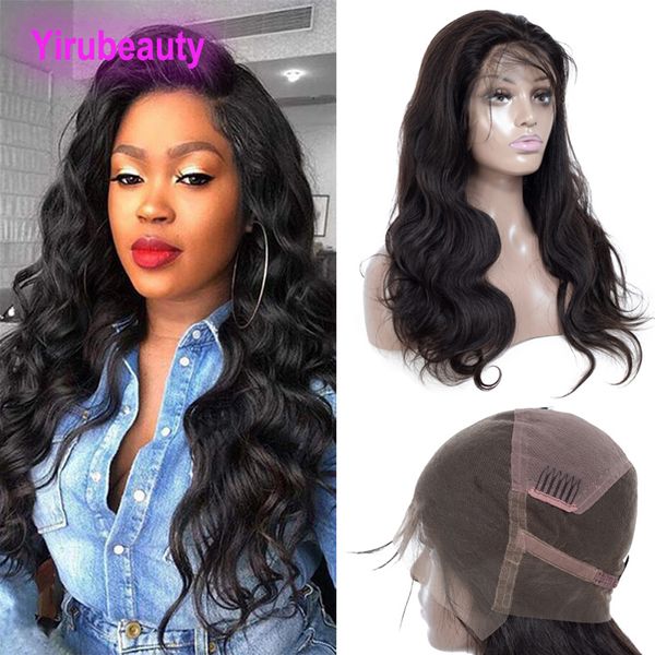 

brazilian virgin human hair 180% density body wave full lace wigs 10-28inch natural color full lace wig with baby hair part, Black;brown