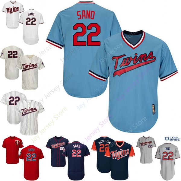 

Custom Minnesota 22 Miguel Sano Jersey Twins Jerseys Cool Base Flexbase White Black Red Grey Home Away Men Women Youth All Stitched