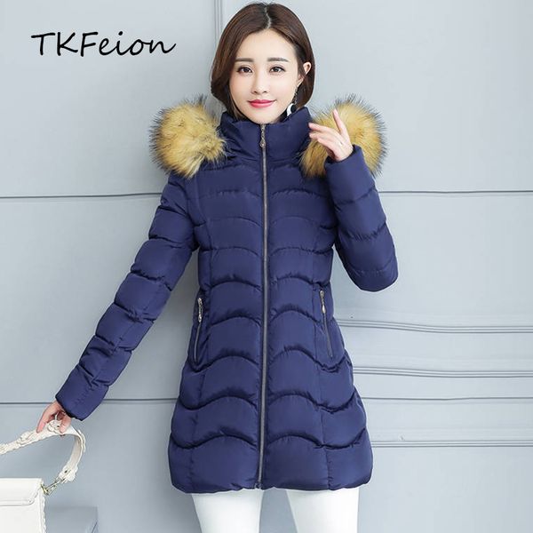 

womens winter jackets warm down cotton-padded 2019 autumn winter female hooded coats fashion ladies midi long parkas high street, Black
