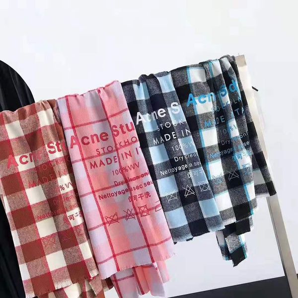 

Клетчатые узоры ACNE Echarpe Luxury Scarf Unisex 2019 New Женский Мужской Канада Шерсть Кашемир Мар