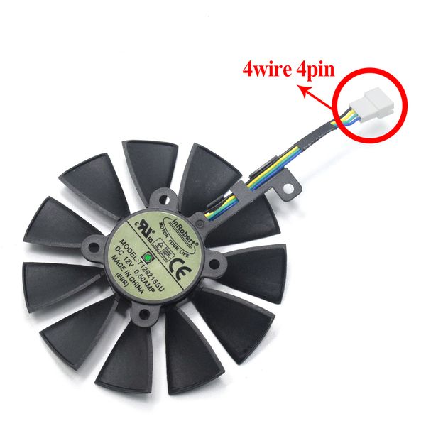 

new t129215su 87mm 4pin cooler fan for asus strix r9 390 390x gtx 980ti 1060 1070 1080 rx vega64 graphics card cooling fans
