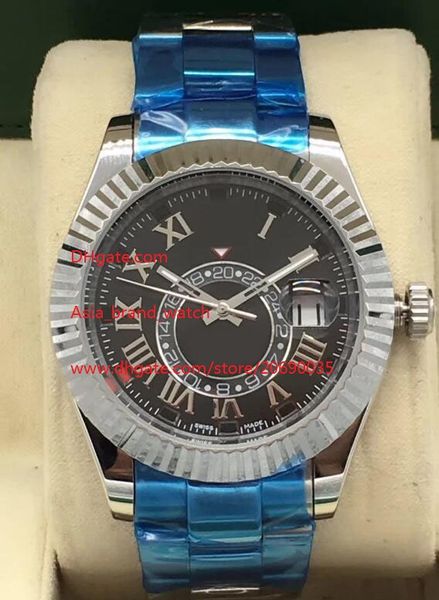 

factory suppliers luxury watch 42 mm stainless steel black dial 326935 automatic mechanical mens men's watch watches, Slivery;brown