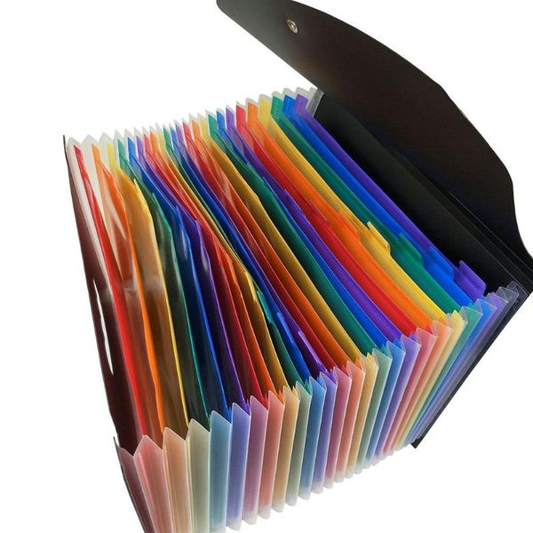 

12/24 pocket classified file folder a4 organizer portable business file document holder with cover home office supplies storage