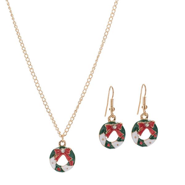 

роскошные ювелирные наборы украшения круглый кулон ожерелье серьги набор подарков любовь лук комплект ювелирных изделий, Silver