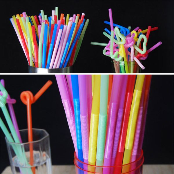 

disposable straws bendable juice drinking flexible 26cm safe for home party bar