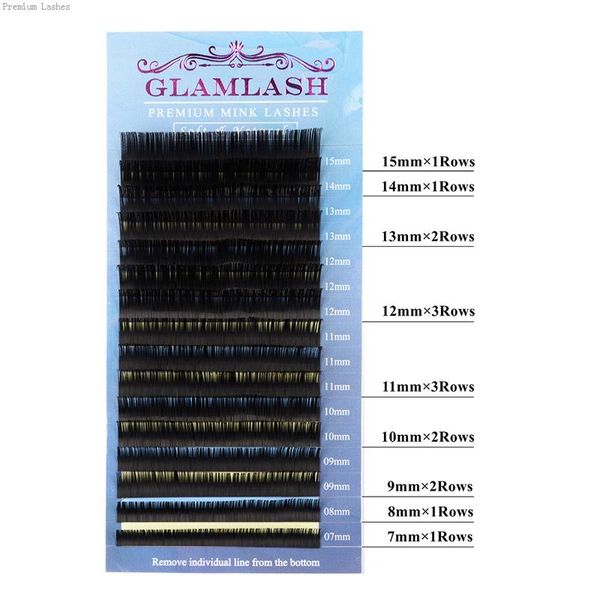 

glamlash mix 7~15 mm 16 lines handmade korean pbt eyelash extension natural soft faux mink eyelashes lashes for extension