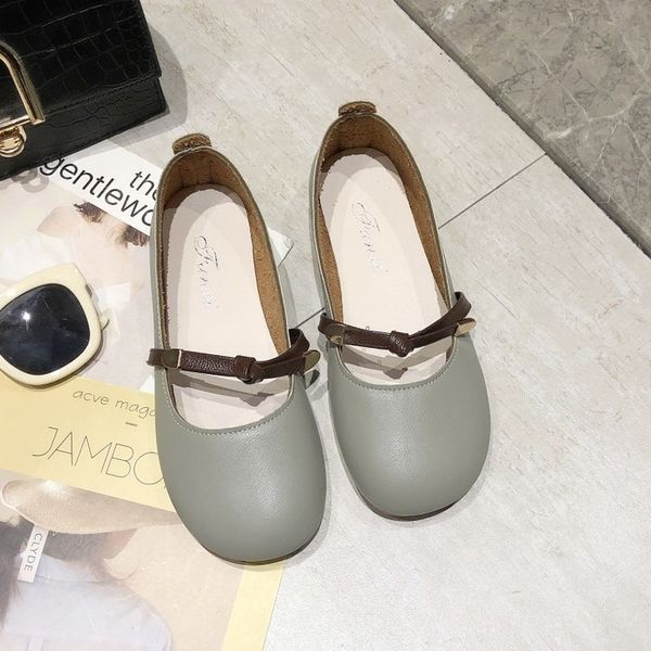 

women shoes round toe flat slip on loafers ladies leather ballet flats leather shoes for women mujer chaussure femme j16-04, Black