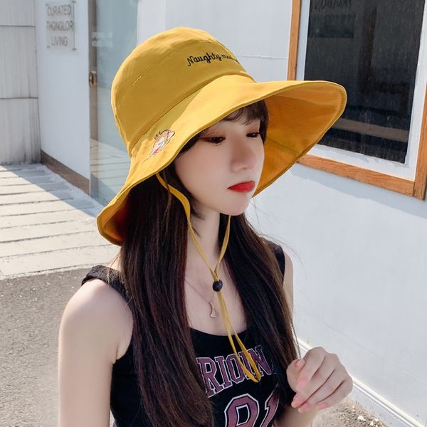 

2020 spring and summer new big hat along the fisherman hat ladies fashion shade sunscreen beach vacation beach