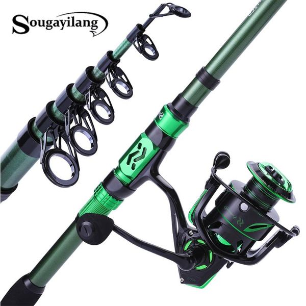 

sougayilang1.8-2.4m carbon carp fishing rod sets ultralight fishing rod with12+1bb spinning reel set