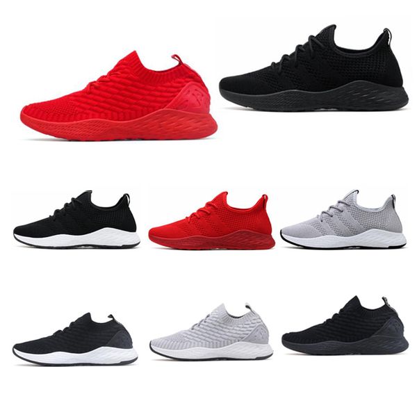 Großhandel Designer Sneakers Atmungsaktive Männer Sneakers Männliche Schuhe Erwachsene Rot Schwarz Grau Hohe Qualität Komfortable Rutschfeste Weiche Klassische Komfortable Rutschfeste Atmungsaktive Sportschuhe