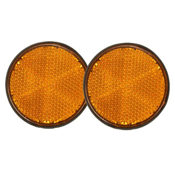 

round reflectors orange universal for motorcycles atv bikes dirt bikes