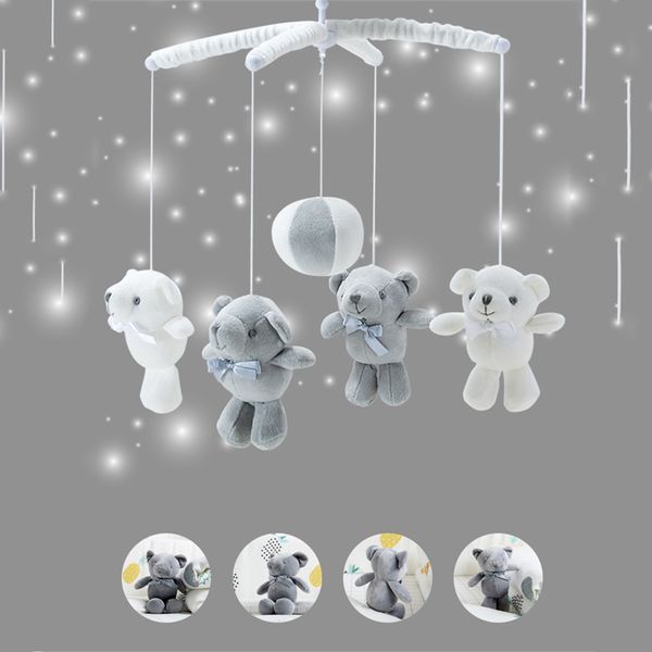 

baby toys 0-12 months bear handmade baby rattles toddler toys set bed bell toy newborn infant crib mobile bed bell toys t200429