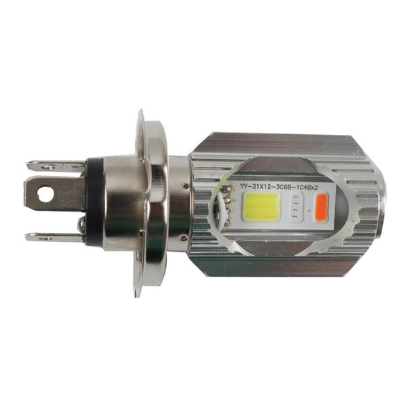 

motorcycle 12v 3color h4 cob led high/low led headlight 9w h4 single side lamp headlight fog light waterproof