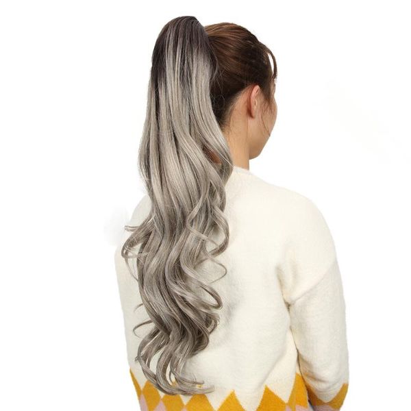 

noble 26 synthetic claw clip on ponytail hair hairpiece loose wavy clip in hair heat resistant ponytail, Black