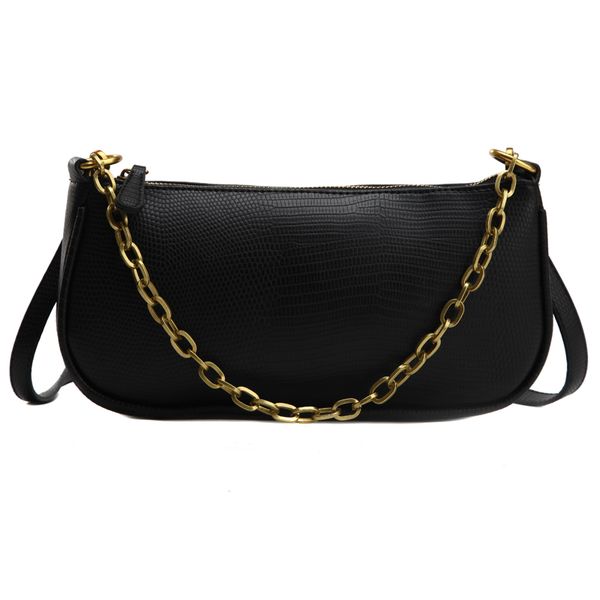 

vintage fashion chain tote bag 2019 new leather women's handbag crocodile pattern shoulder messenger bag