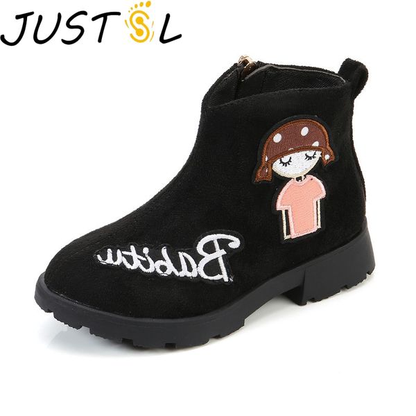 

winter girls wild martin boots children comfortable fashion boots kids princess cute cartoon cotton size 27-36, Black;grey