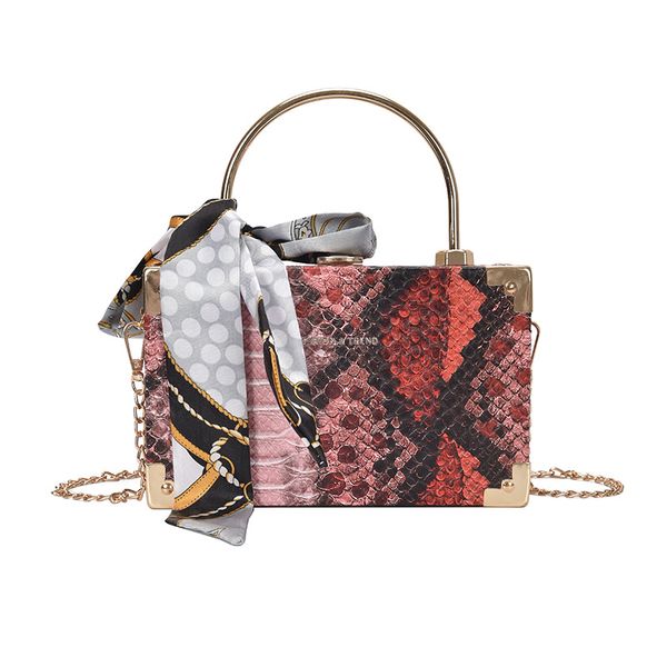 

snakeskin bag 2020 new box package square sling bag fashion chain shoulder/crossbody purses handbags women