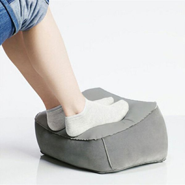 

inflatable foot rest pvc flocking travel inflatable foot pillow pillow cushion 2 color office flights train durable