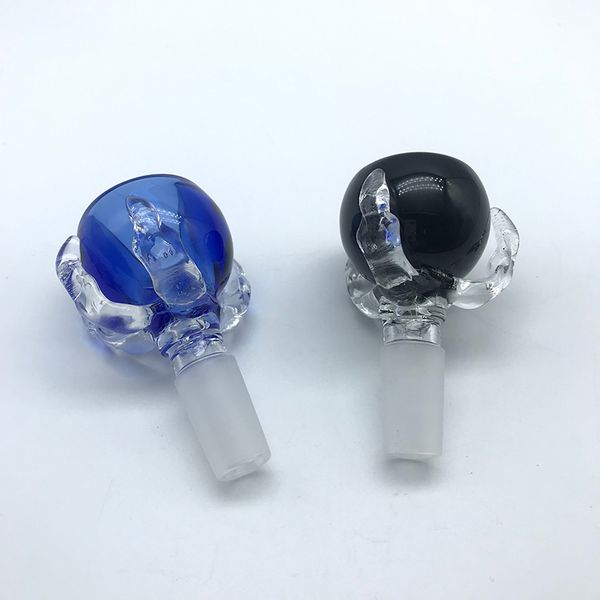 Dragon artiglio ciotola di vetro 14 mm 18 mm ciotola maschio blu blu bong ciotola fumatori accessori ciotole uniche in testa per bong d'acqua in vetro
