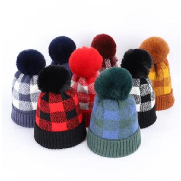 

девочка вязаной плед beanie съемного бал hat утолщение зима теплой protect уха шляпа мода женщина caps 15 цветов wy98q, Yellow