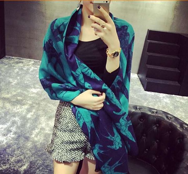 

classic sty2020 fashion autumn and winter silk scarves timeless classic, super long shawl fashion women's soft silk scarves, Blue;gray