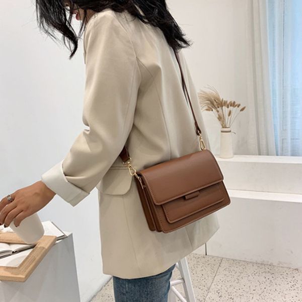 

2020 new fashion women's shoulder bag pu leather light and versatile simple female daily messenger bag young ladies small square
