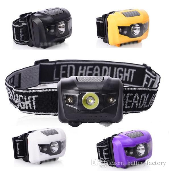 

updated portable cree r3 headlamps 2 led flashlight headlights outdoors 300lm headlight with headband hiking camping torch( 4 color