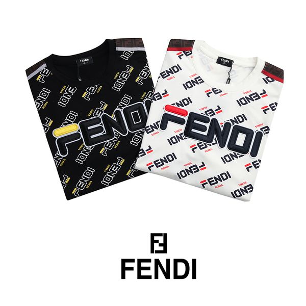 

20SS роскошные мужские дизайнерские футболки мода fendi Paris Мужчины Женщины пары повседневная футболка черный белый дизайнерские рубашки размер S-XXL