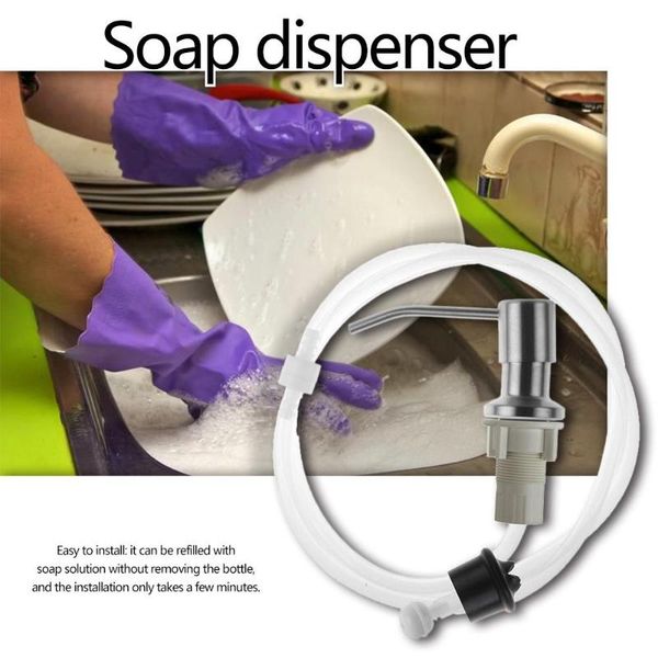 

304 solid stainless steel soap dispenser kitchen sink liquid soap organizer bottle use wash basin accessories liquid refill