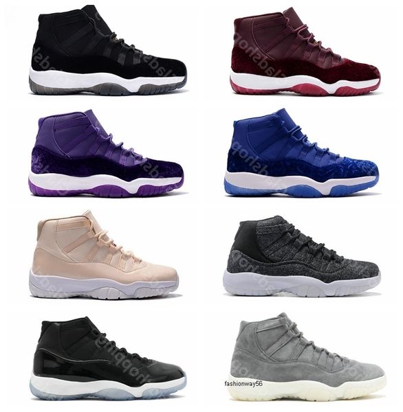 

wool suede 11 grey velvet space heiress jams 72-10 legend blue men women gs sports basketball shoes sneakers 11s athletics with box