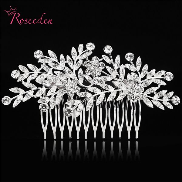 

vivid-leave shape wedding hair comb accessories delicate festival headdress girls bride bridesmaid hair jewelry re895, Golden;white