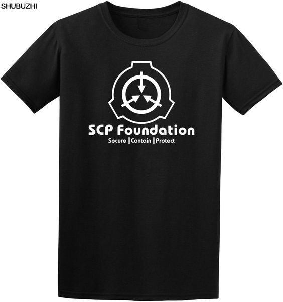 

scp foundation secure contain protect " fan scp wiki logo t-shirt cotton men t-shirts bigger size 4xl 5xl, White;black