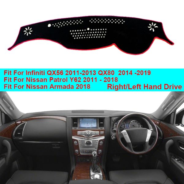 Car Dashboard Cover Carpet Cape Dashmat For Y62 2011 2018 Armada 2018 For Infiniti Qx56 2011 2013 Qx80 2014 2019 Accessories For Car Dashboard