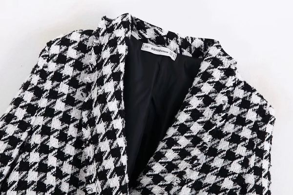 

cbb-9579 women's dress new products thousands of birds suit jacket, Black;white